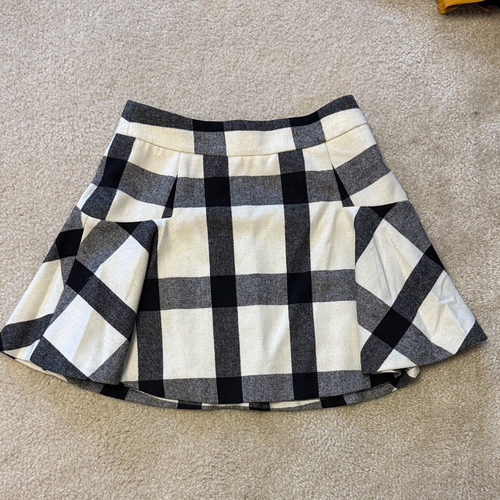 Banana republic Black and White Plaid wool Women's Skirt